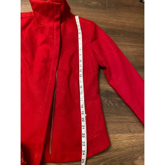 EUC red Kenzie jacket pea coat sz: S - Picture 3 of 6